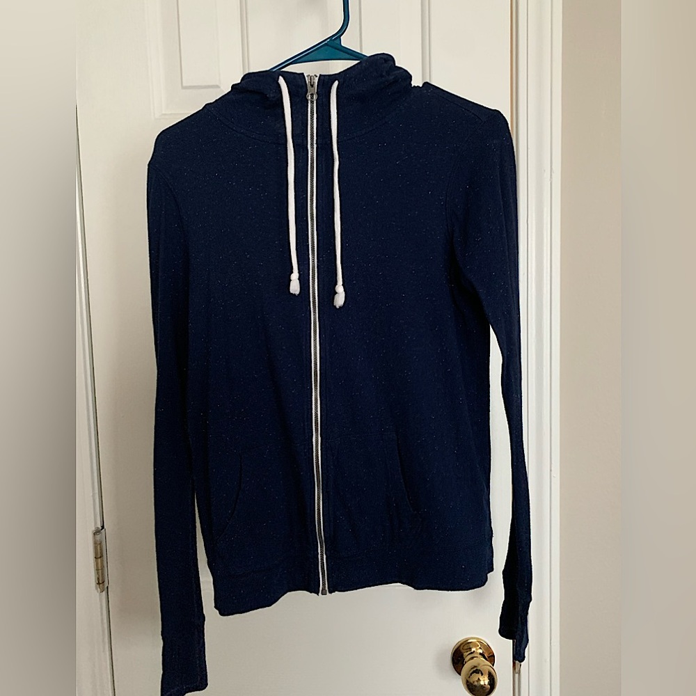 Navy thin zip up jacket